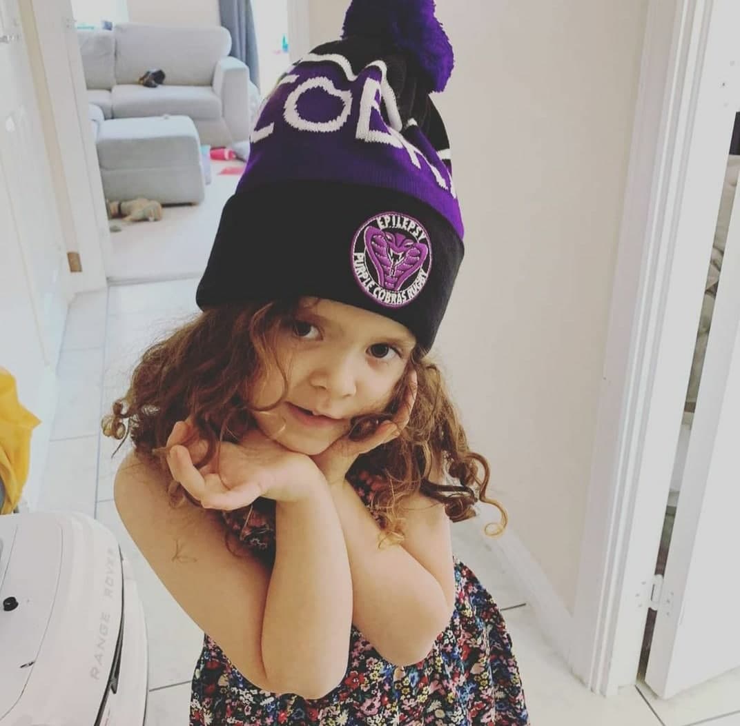 EPILEPSY PURPLE COBRAS bobble hat